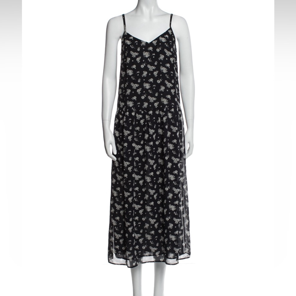 Vince black floral maxi dress